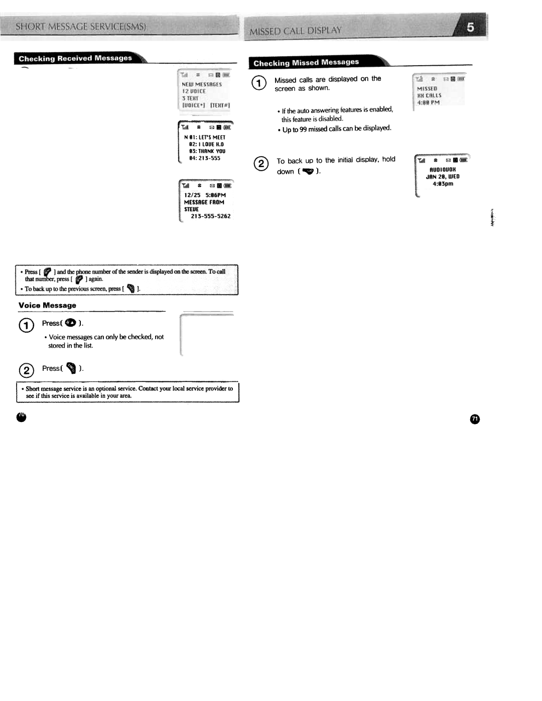 Audiovox CDM3300 manual To back up to the initial display, hold 