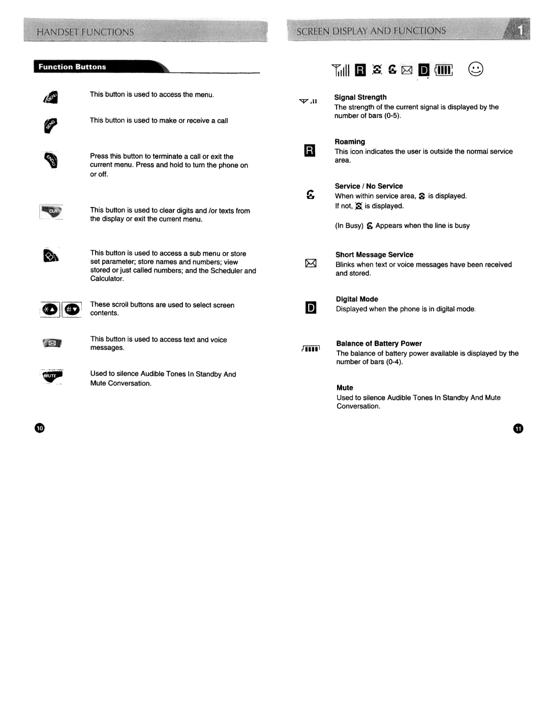 Audiovox CDM3300 manual Rfiiiil, This button is used to access the menu Signal Strength 