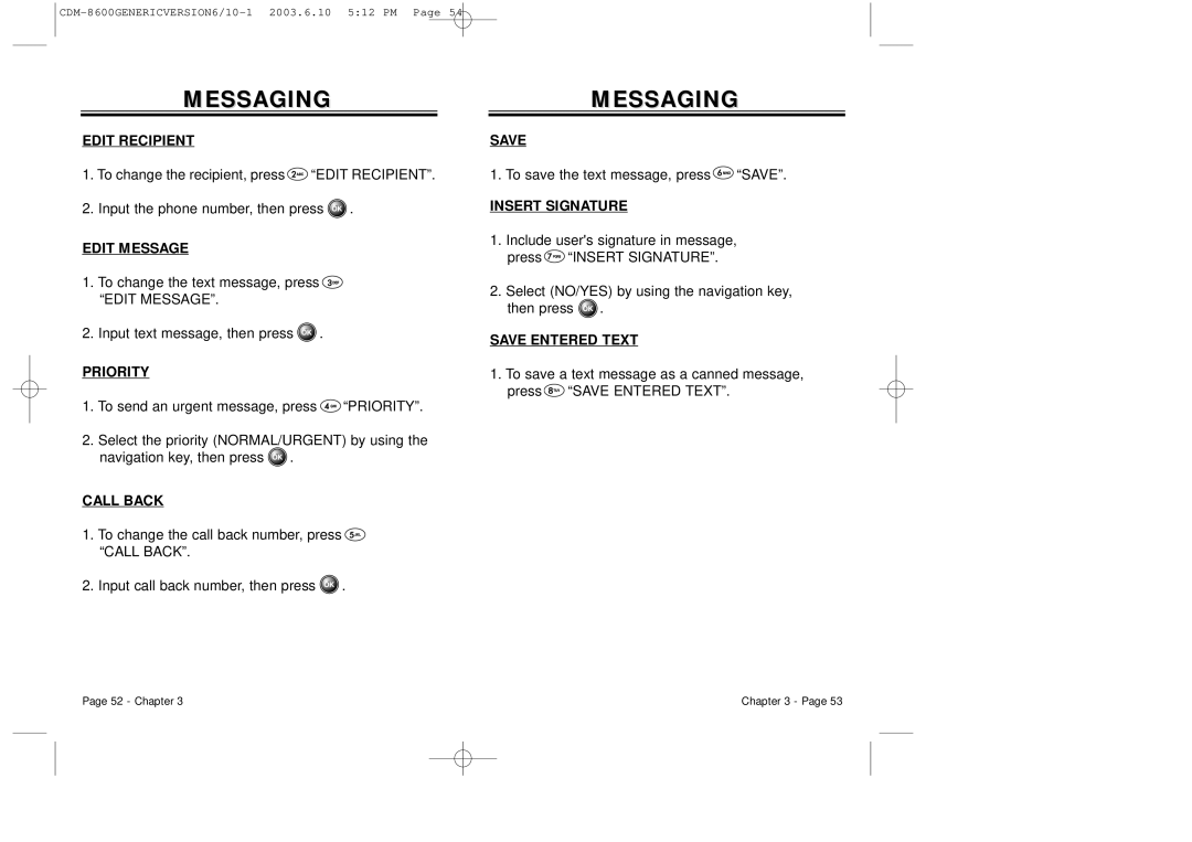 Audiovox CDM8600 owner manual Edit Recipient, Edit Message, Priority, Call Back, Insert Signature, Save Entered Text 