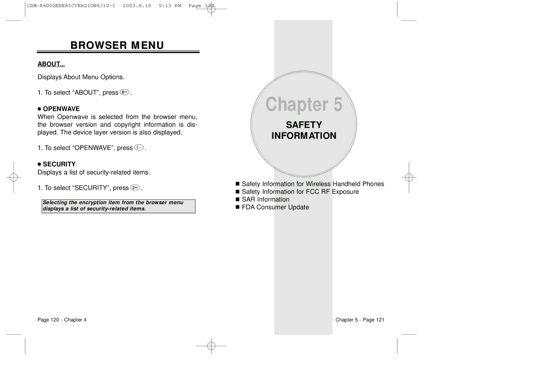 Audiovox CDM8600 owner manual About, Openwave 