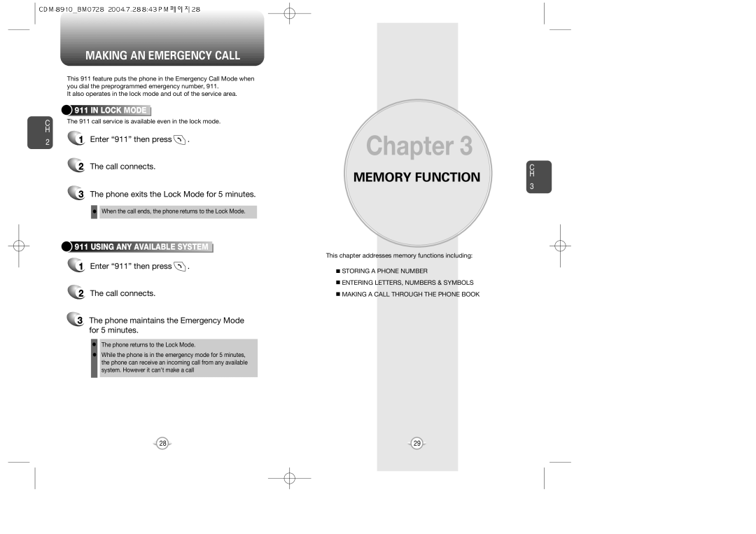 Audiovox CDM8910 manual Making AN Emergency Call, Lock Mode, Using ANY Available System 