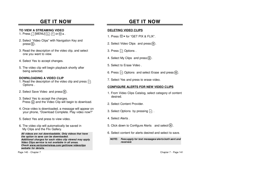 Audiovox CDM8940 manual To View a Streaming Video, Downloading a Video Clip, Deleting Video Clips 