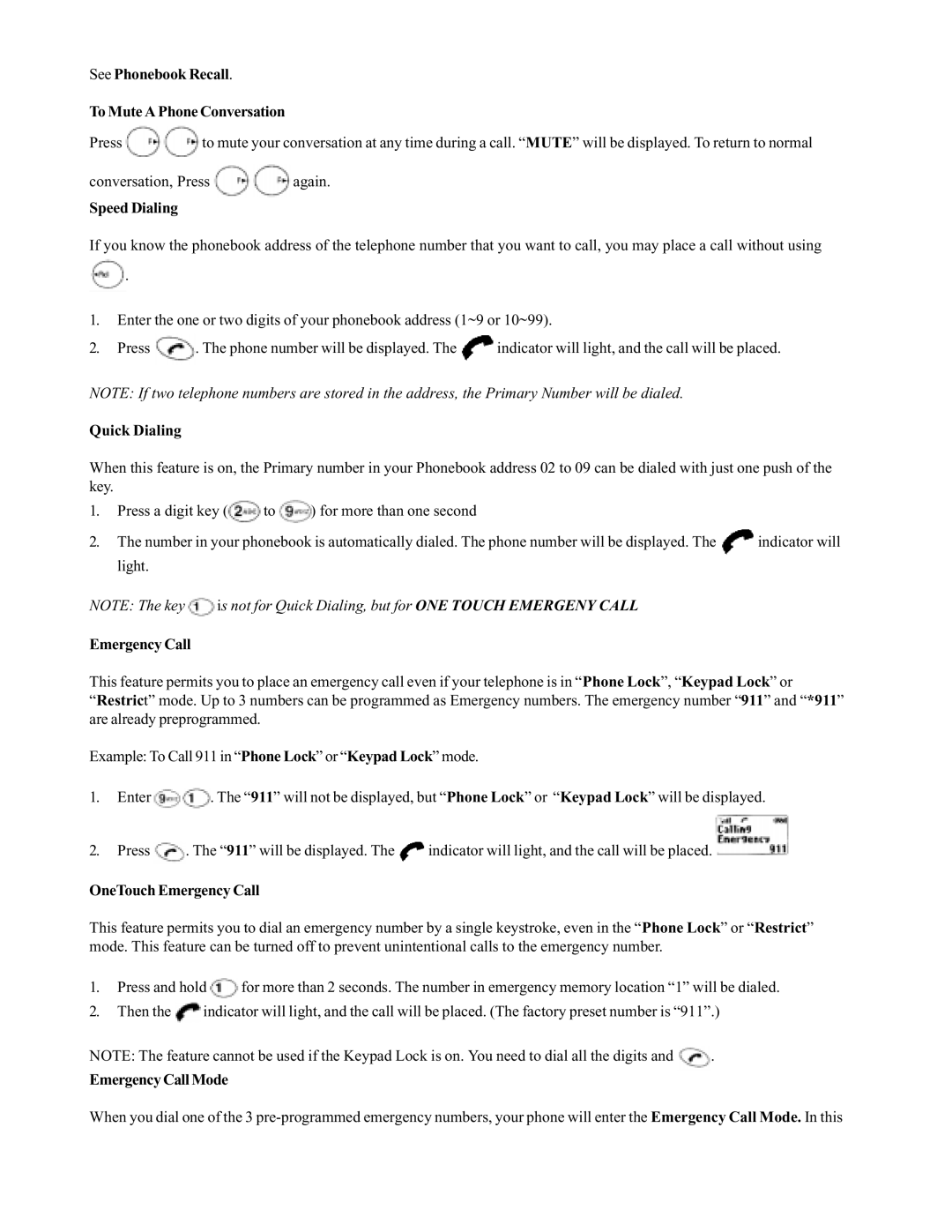 Audiovox CDM9000 operation manual See Phonebook Recall To Mute a Phone Conversation 