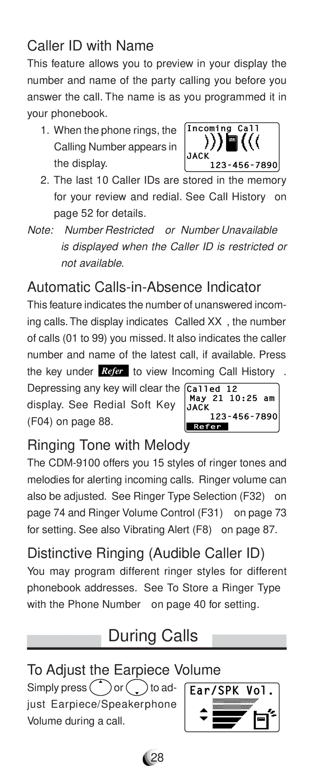 Audiovox CDM9100 manual During Calls 