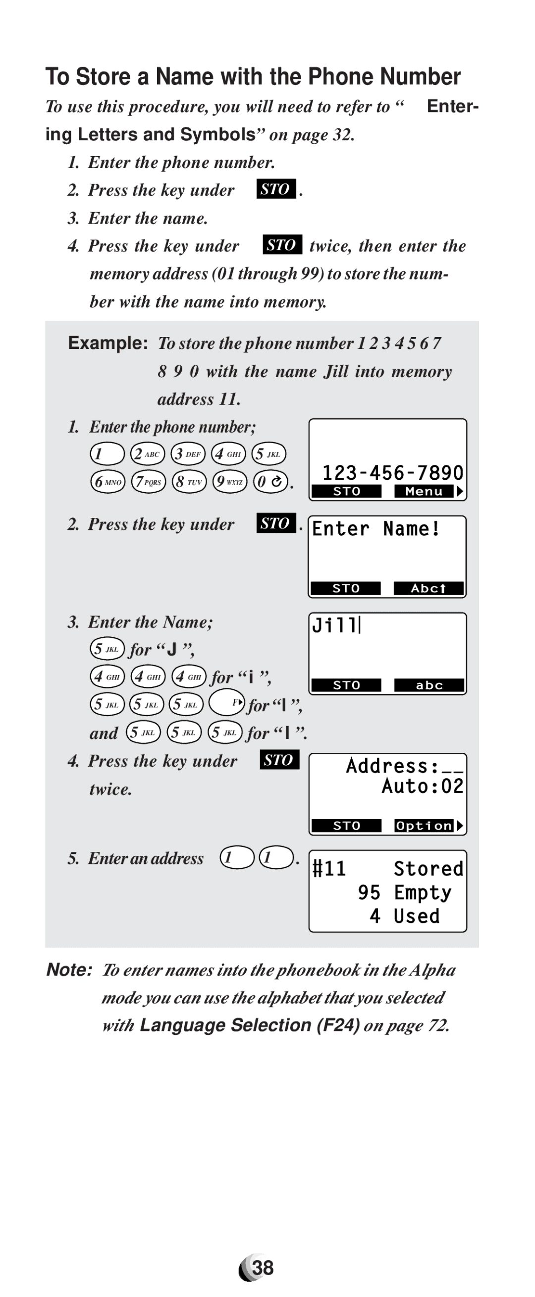 Audiovox CDM9100 manual To Store a Name with the Phone Number, For l, Enter an address 1 1 