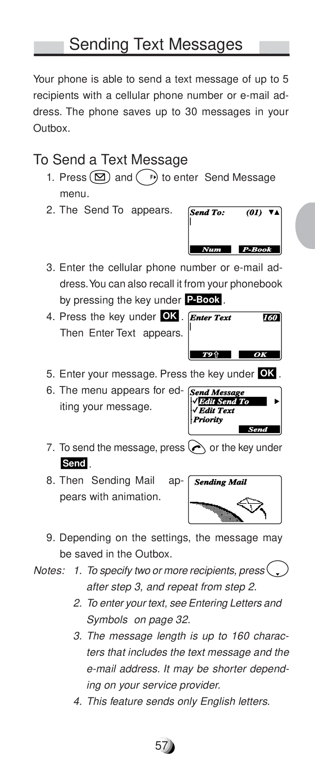 Audiovox CDM9100 manual Sending Text Messages, To Send a Text Message 