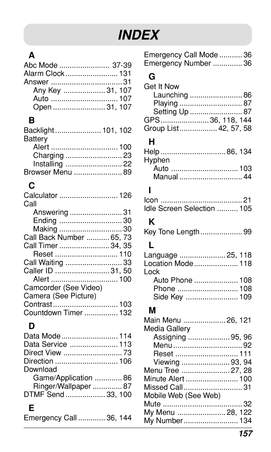 Audiovox CDM9900 owner manual Index 