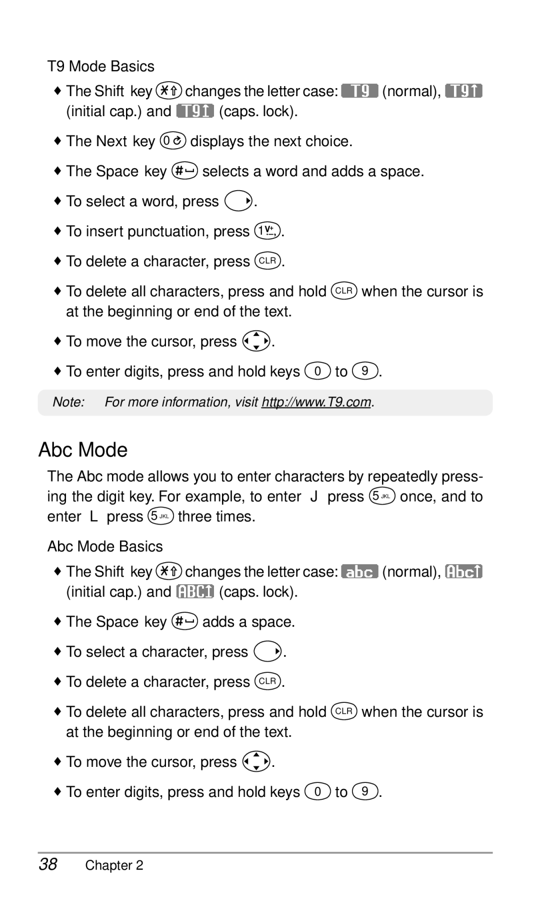 Audiovox CDM9900 owner manual T9 Mode Basics, Abc Mode Basics 