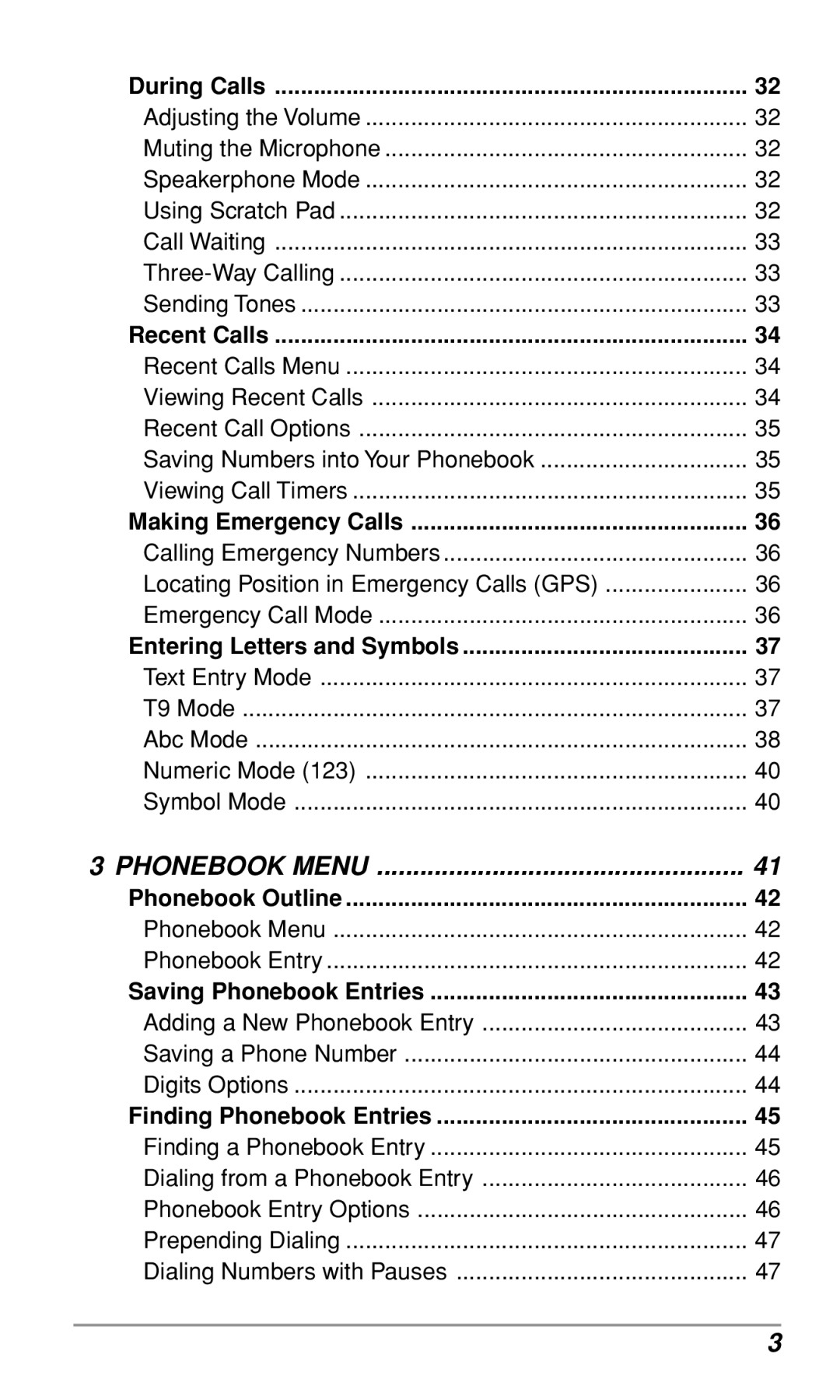 Audiovox CDM9900 During Calls, Recent Calls, Making Emergency Calls, Entering Letters and Symbols, Phonebook Outline 