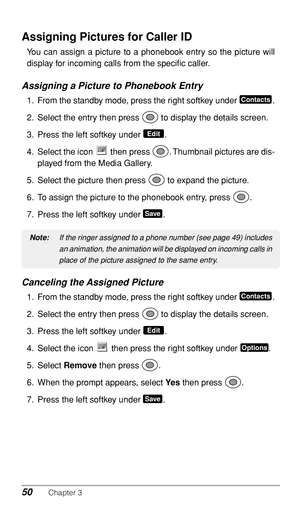 Audiovox CDM9900 Assigning Pictures for Caller ID, Assigning a Picture to Phonebook Entry, Canceling the Assigned Picture 