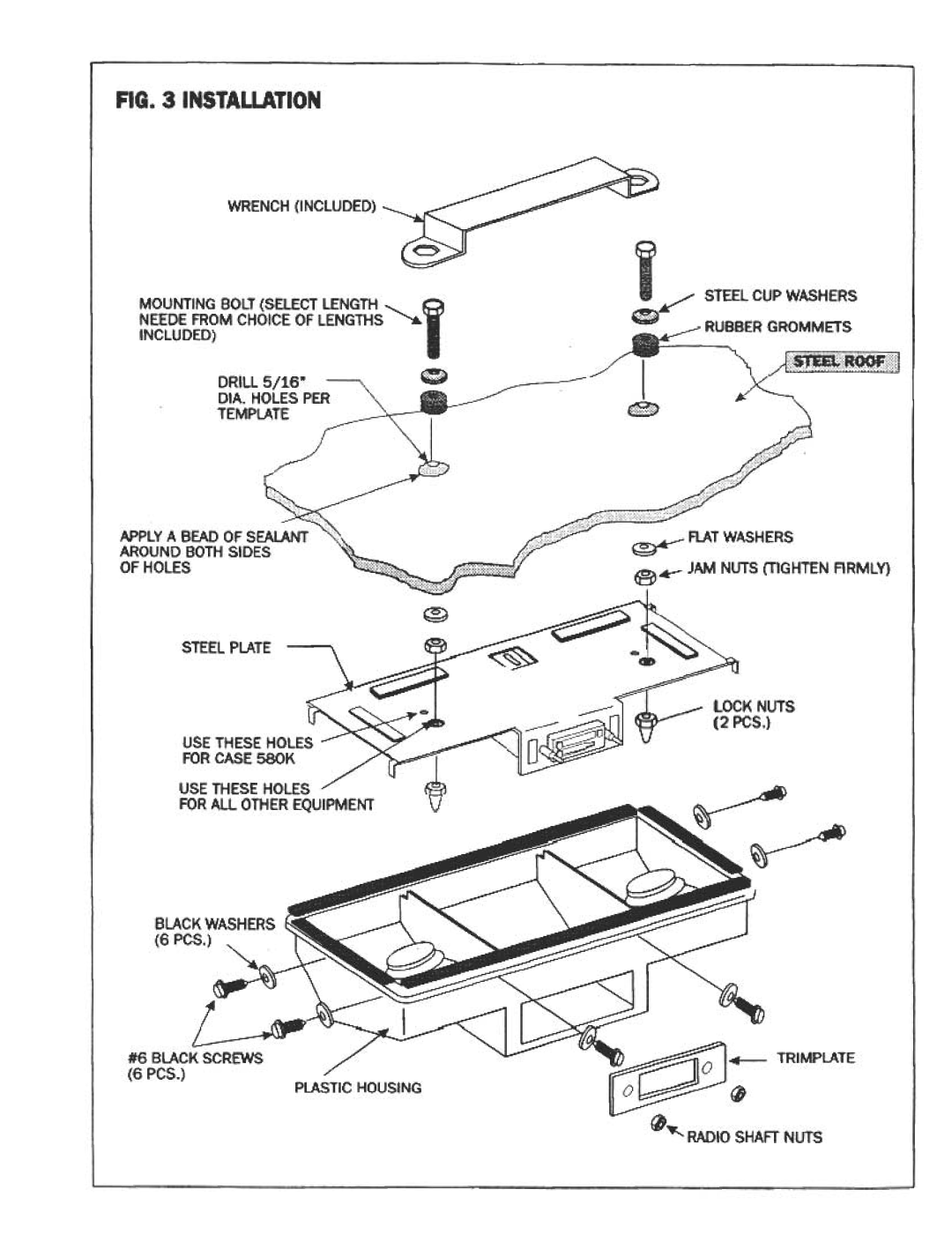 Audiovox CE-300, CE-3100, CE-200, CE-100 manual DIA. Holes PER Template 