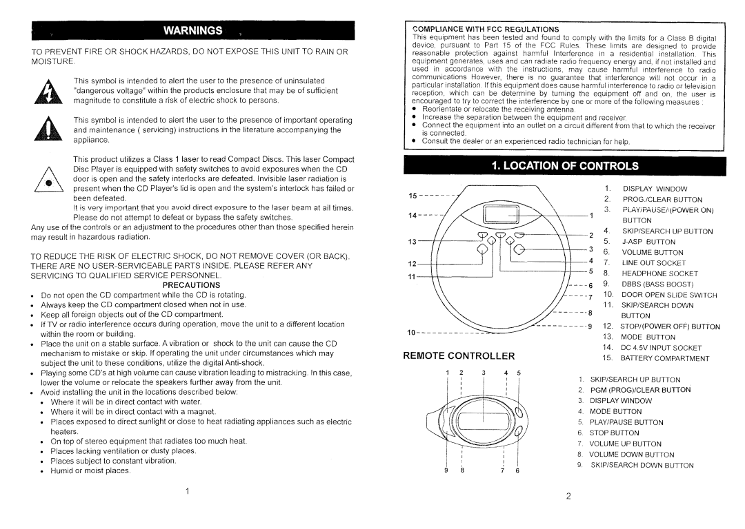 Audiovox CE1705 manual 