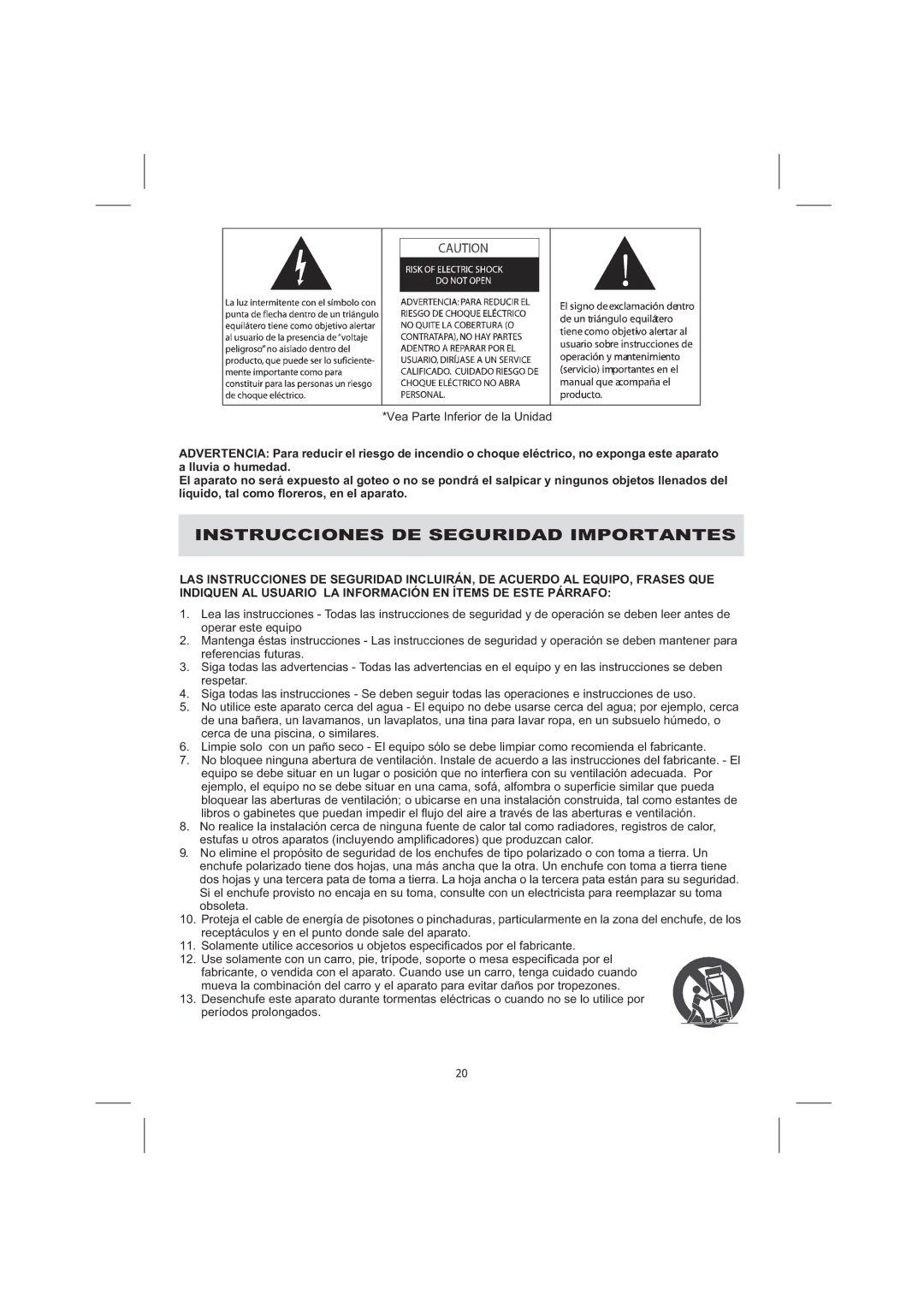 Audiovox CE710CR owner manual Instrucciones DE Seguridad Importantes 