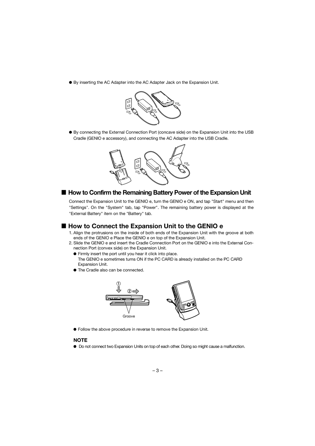 Audiovox CEX0122B manual How to Connect the Expansion Unit to the Genio e 