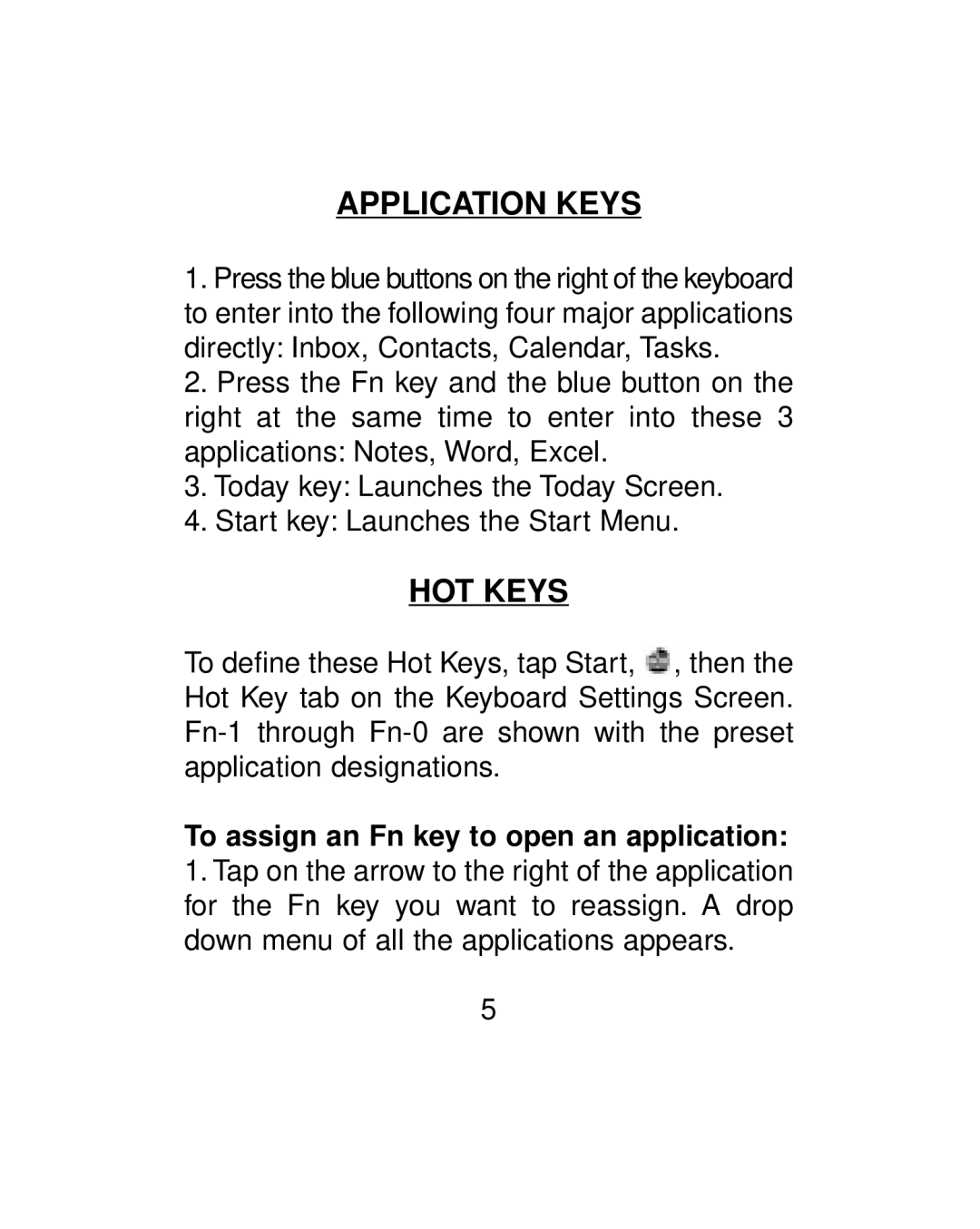 Audiovox CKP-2032 manual Application Keys, HOT Keys 