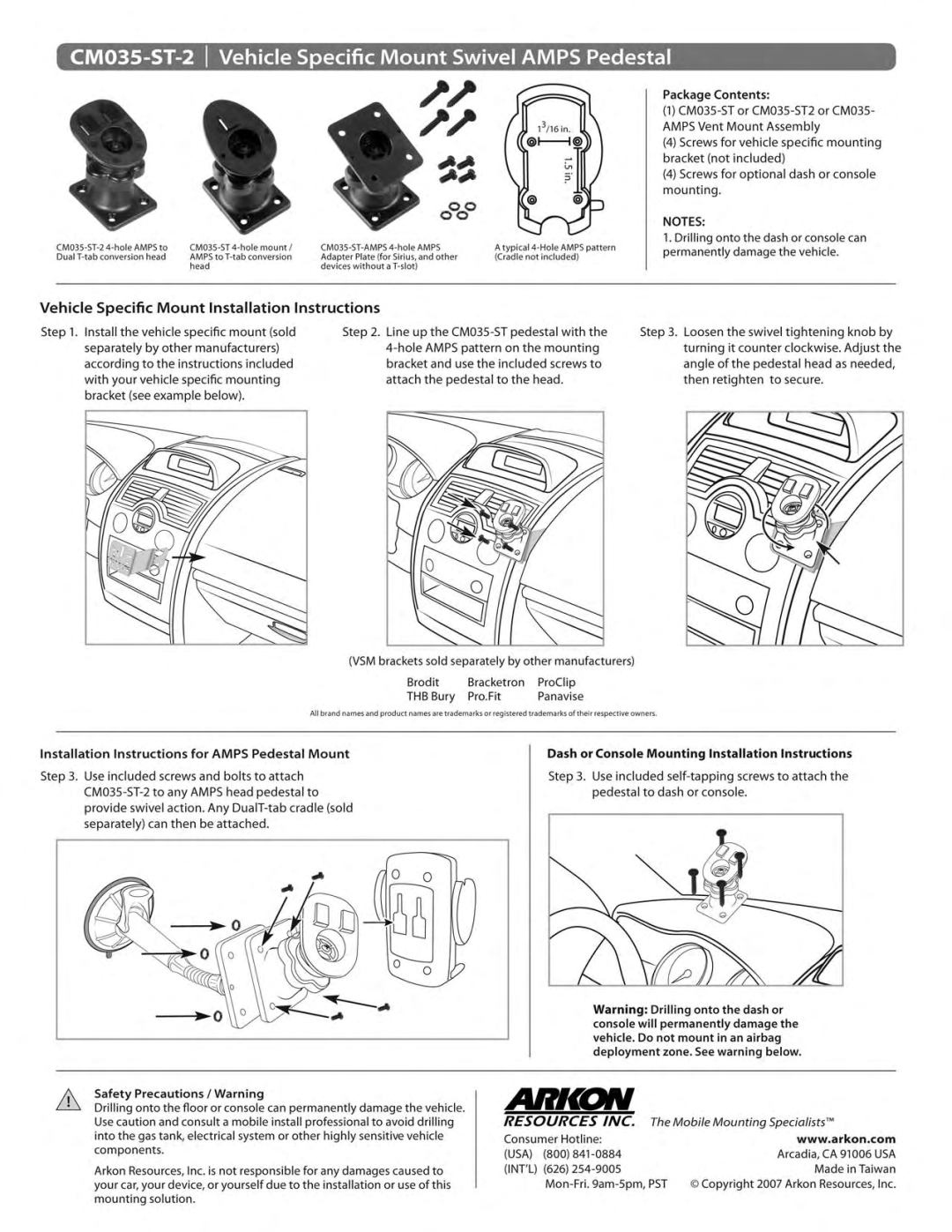 Audiovox CM035-ST-2 manual 