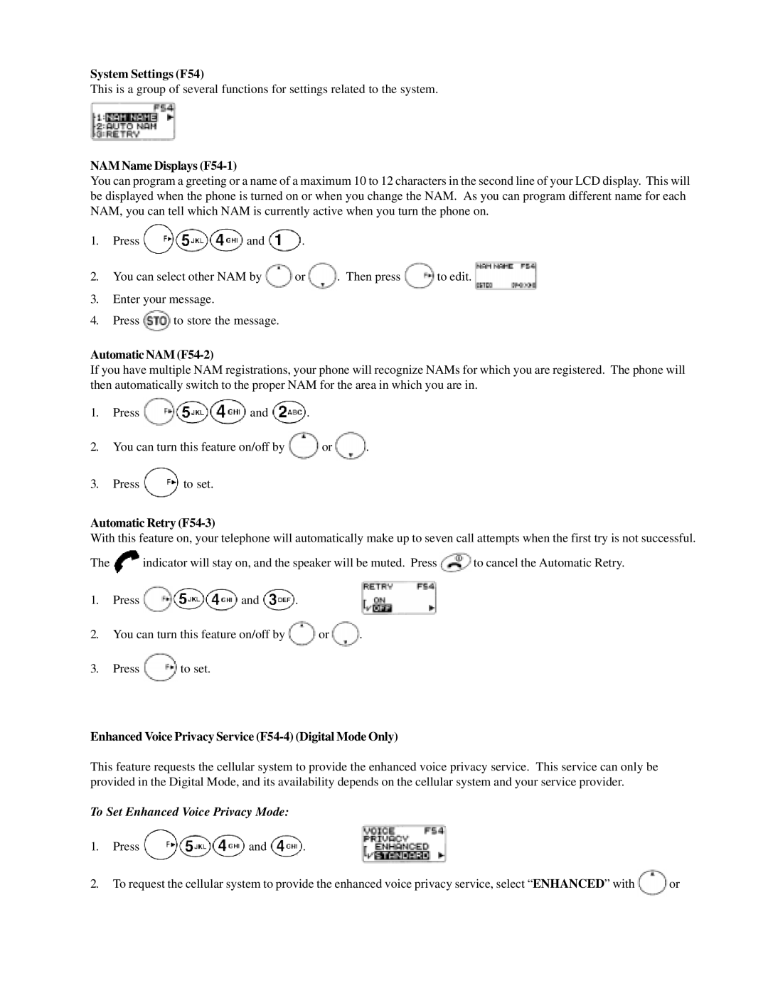 Audiovox CMD-9000 operation manual To Set Enhanced Voice Privacy Mode 