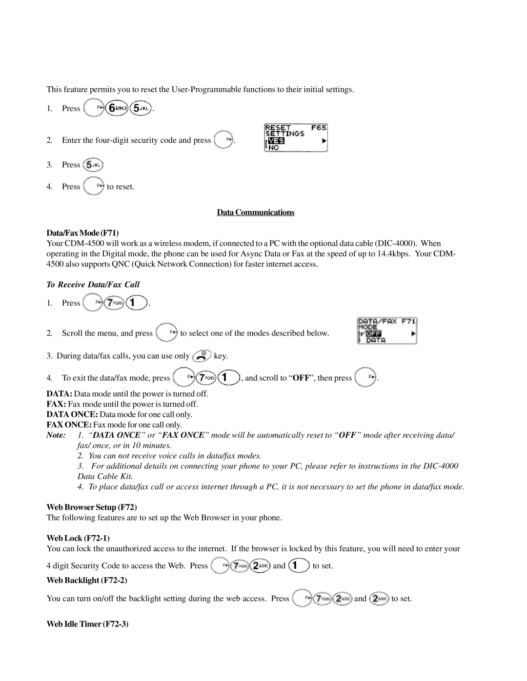 Audiovox CMD-9000 operation manual To Receive Data/Fax Call 