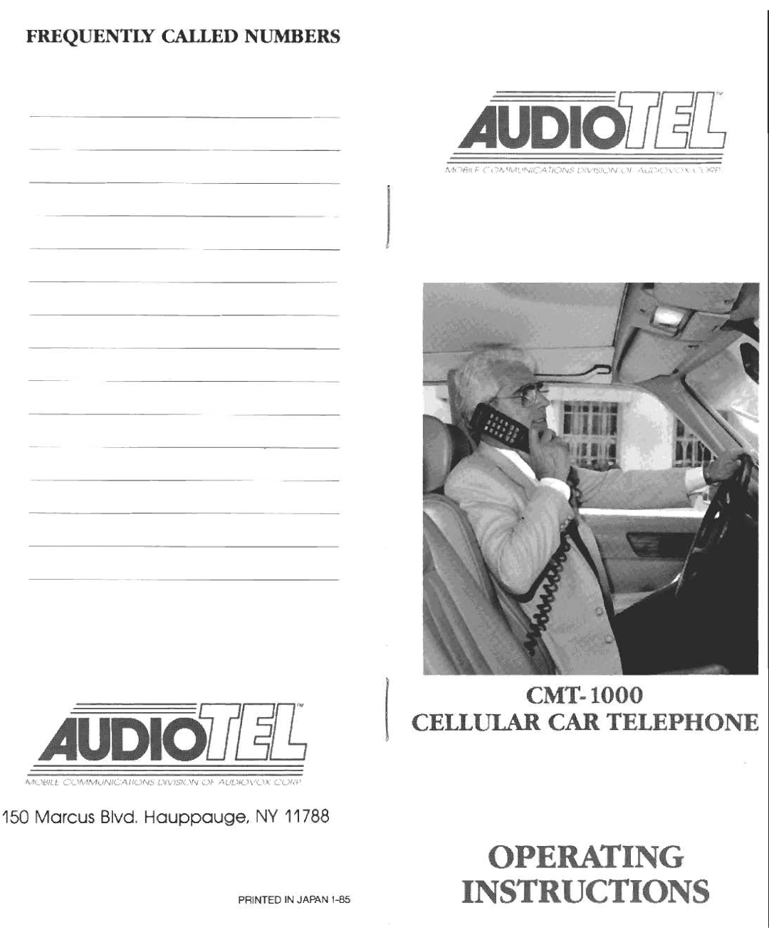 Audiovox CMT-1000 manual 