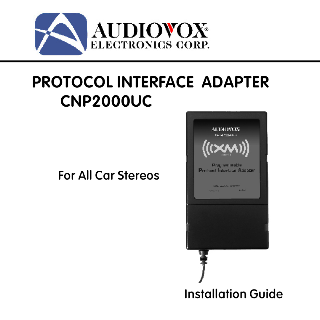 Audiovox manual Protocol Interface Adapter CNP2000UC 