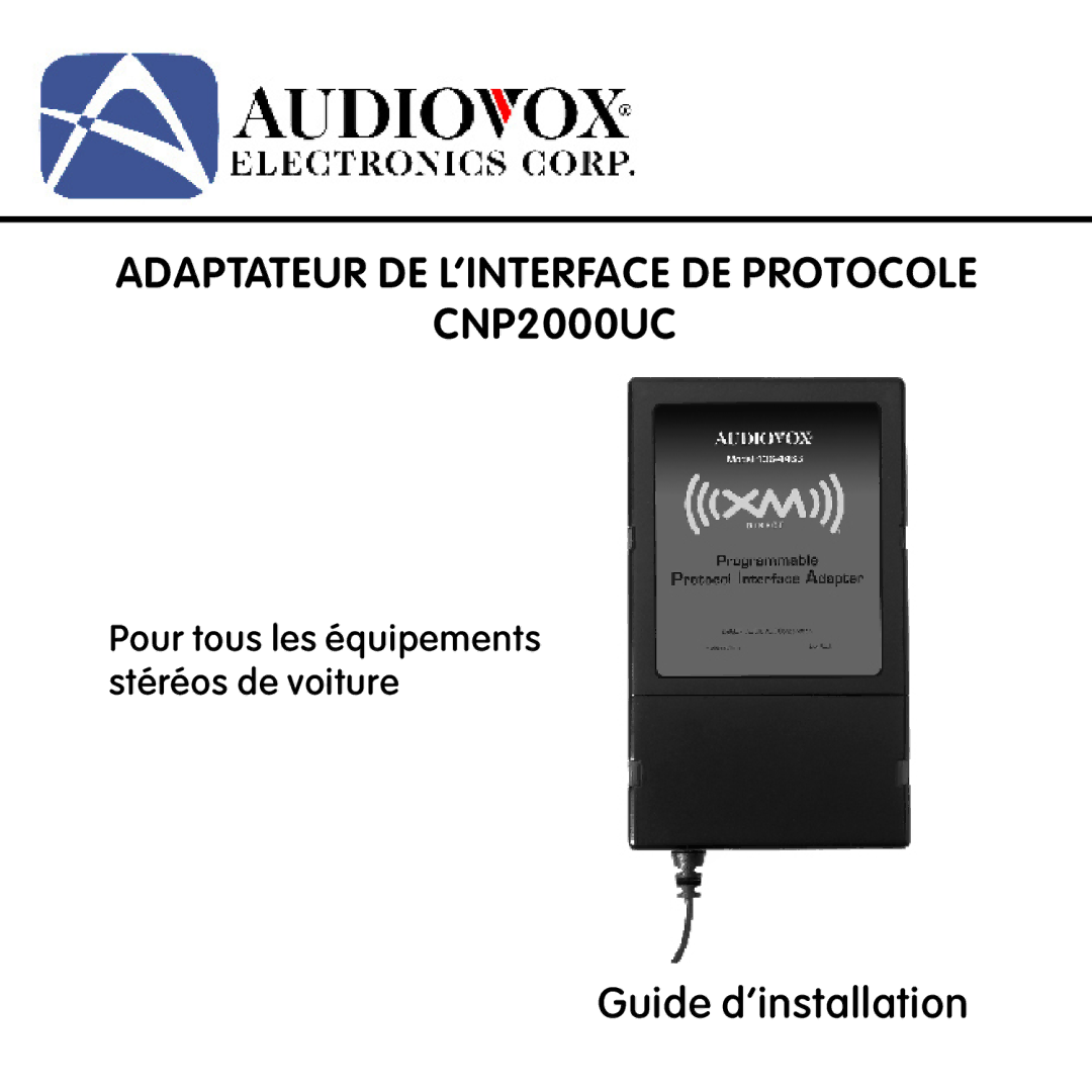 Audiovox CNP2000UC manual 