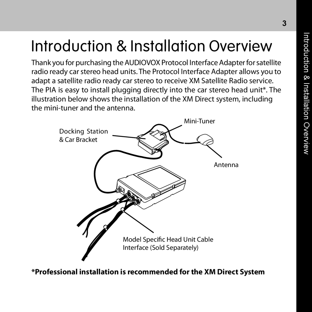 Audiovox CNP2000UC manual Introduction & Installation Overview 