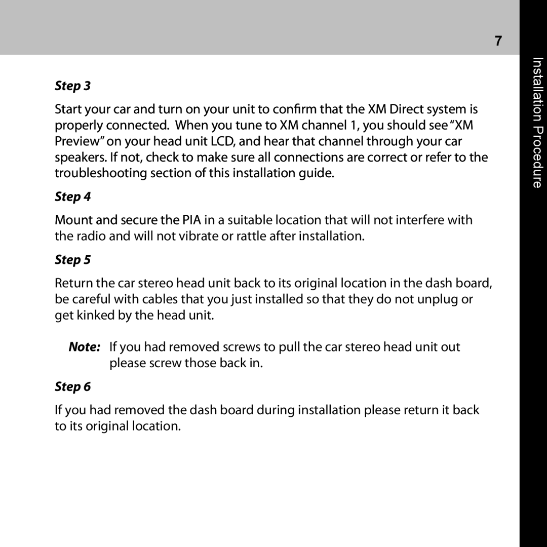 Audiovox CNP2000UC manual Installation Procedure 