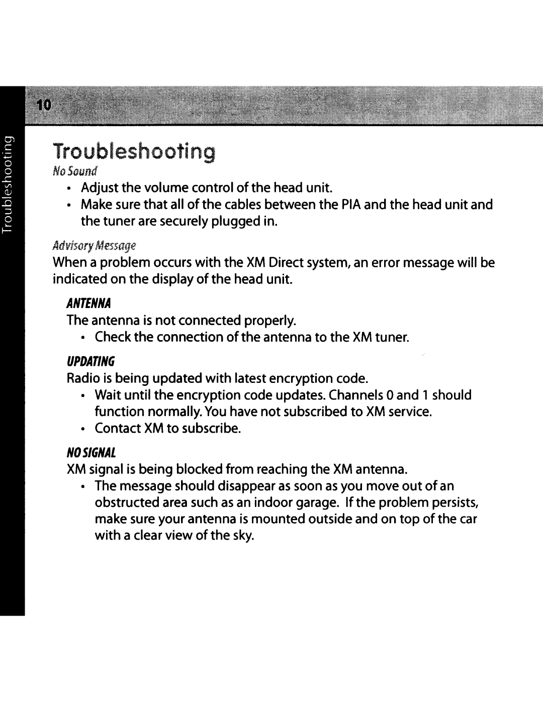 Audiovox CNP2000UCA manual Troubleshooting 