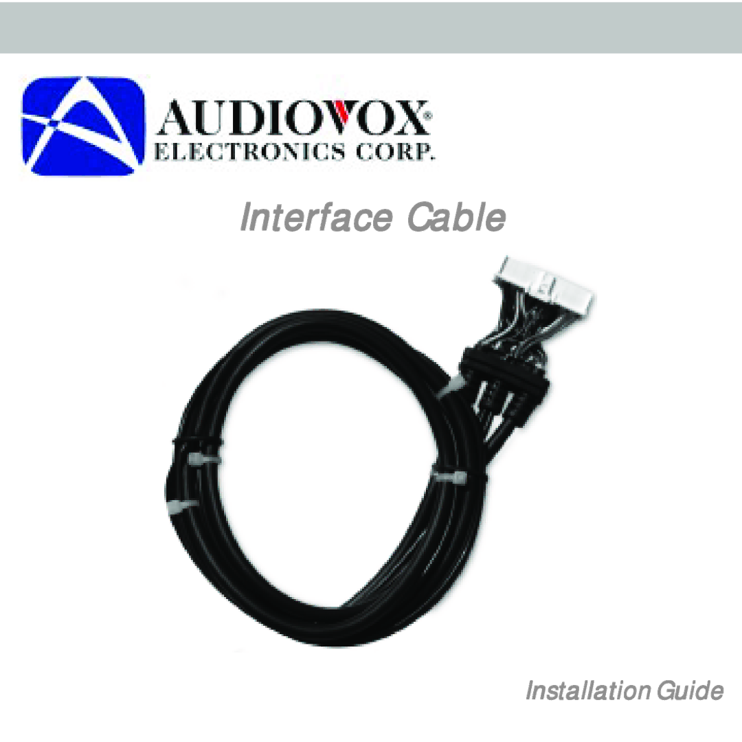 Audiovox CNPKEN1 manual Interface Cable 