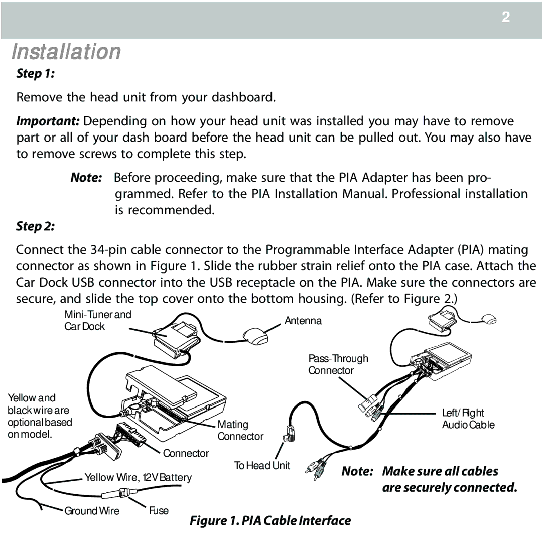 Audiovox CNPKEN1 manual Installation, Step 