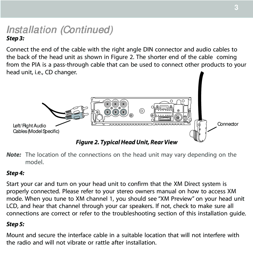 Audiovox CNPKEN1 manual Typical Head Unit, Rear View Step 