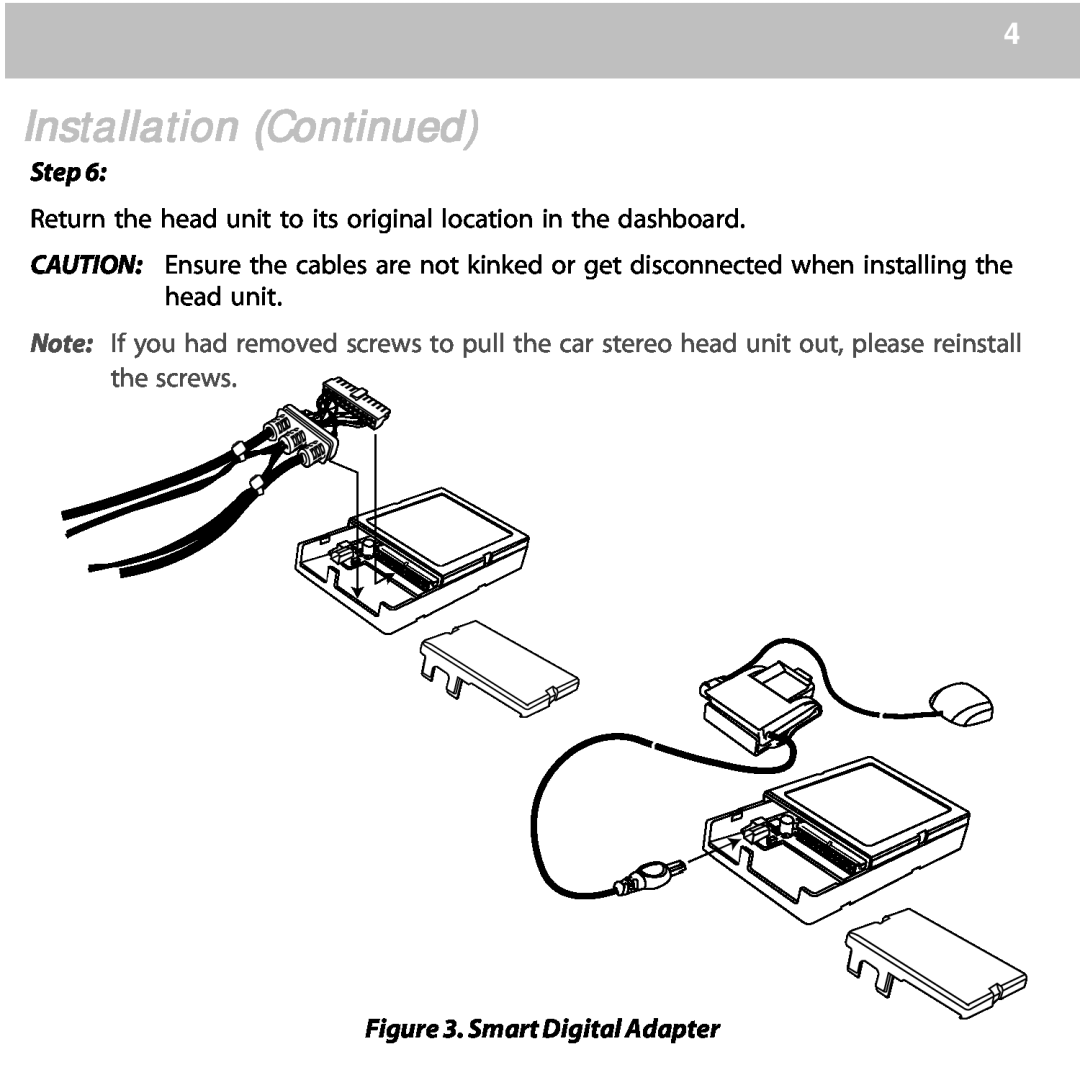 Audiovox CNPSON1, 128-7984A manual Smart Digital Adapter, Installation Continued, Step 