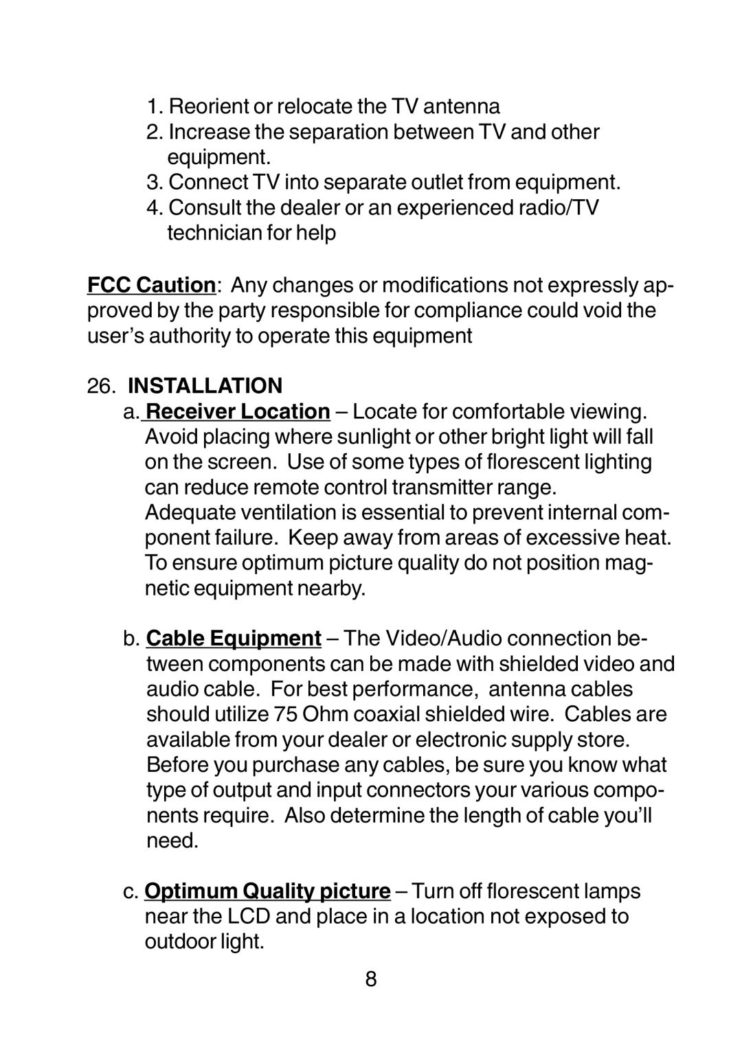 Audiovox D1210 owner manual Installation 