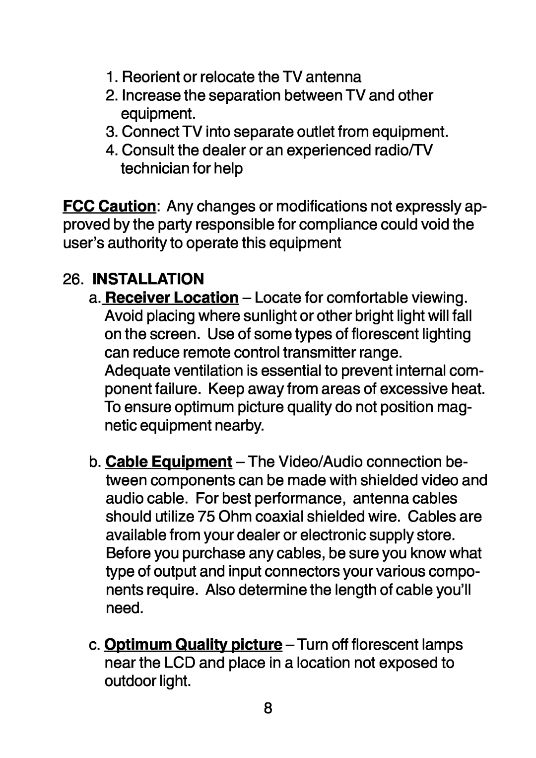 Audiovox D1210 owner manual Installation 