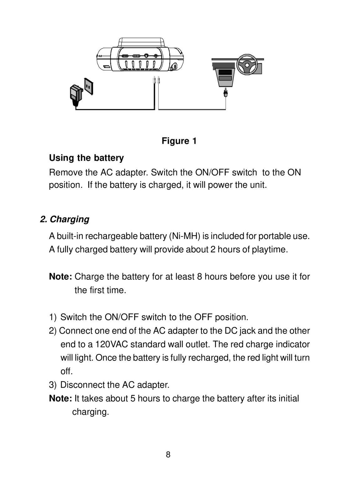 Audiovox D1420HP manual Using the battery, Charging 