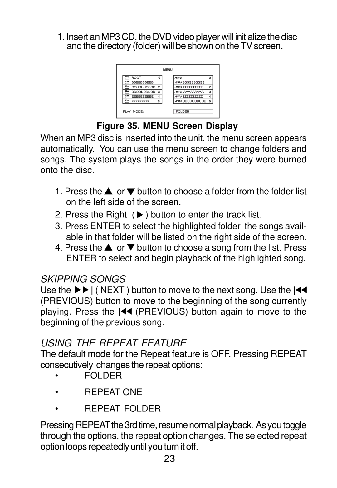 Audiovox D1501 manual Skipping Songs 