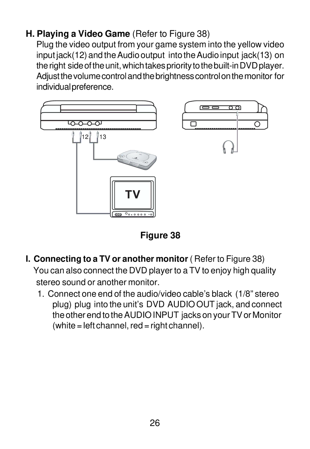 Audiovox D1501 manual Playing a Video Game Refer to Figure 