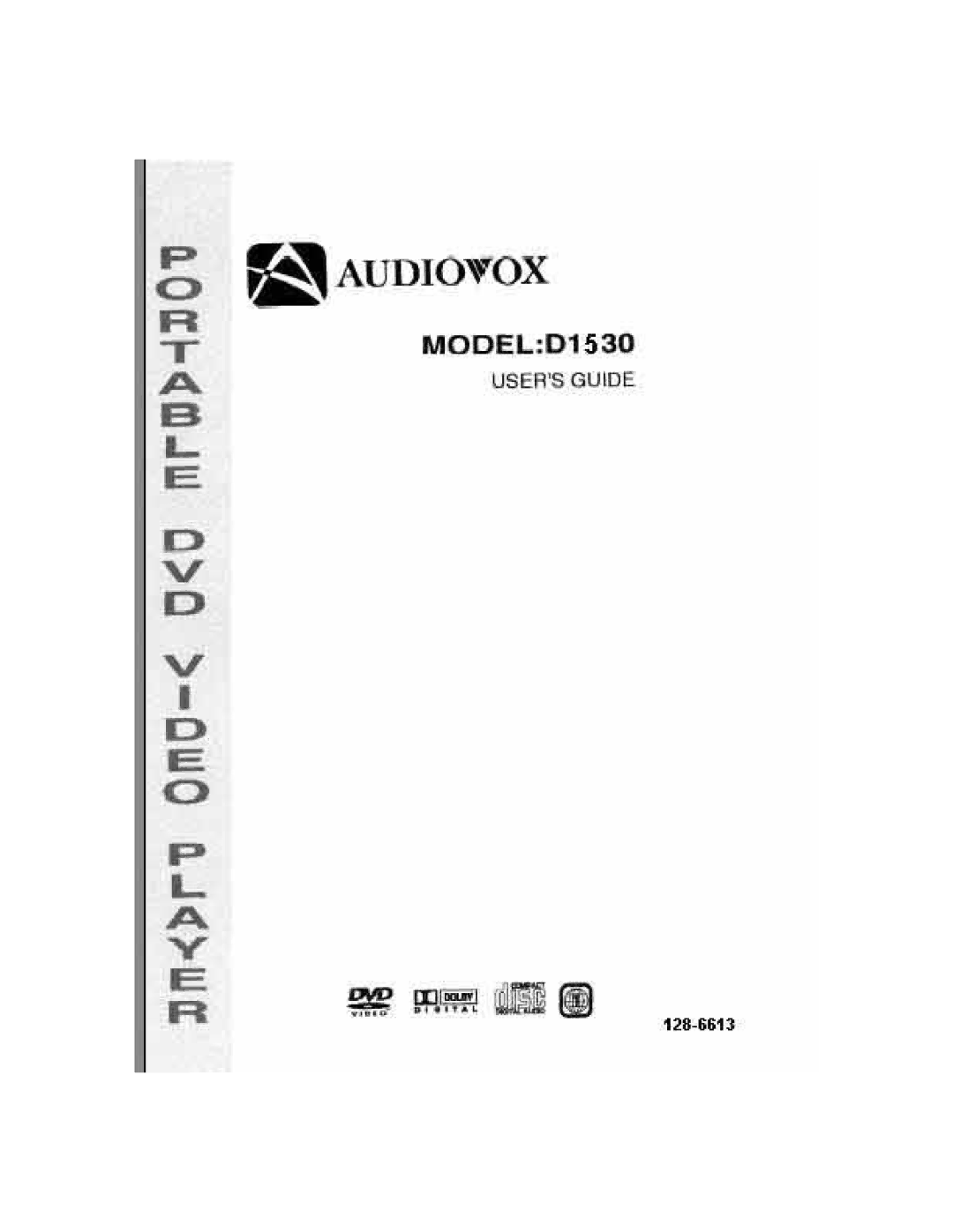 Audiovox D1530 manual 