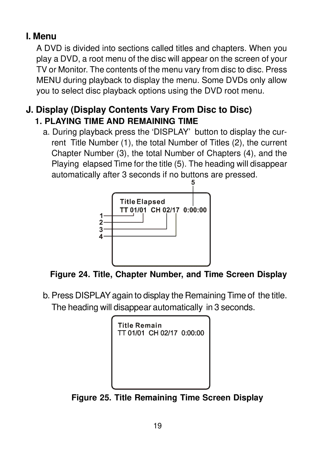 Audiovox D1620 manual Menu 