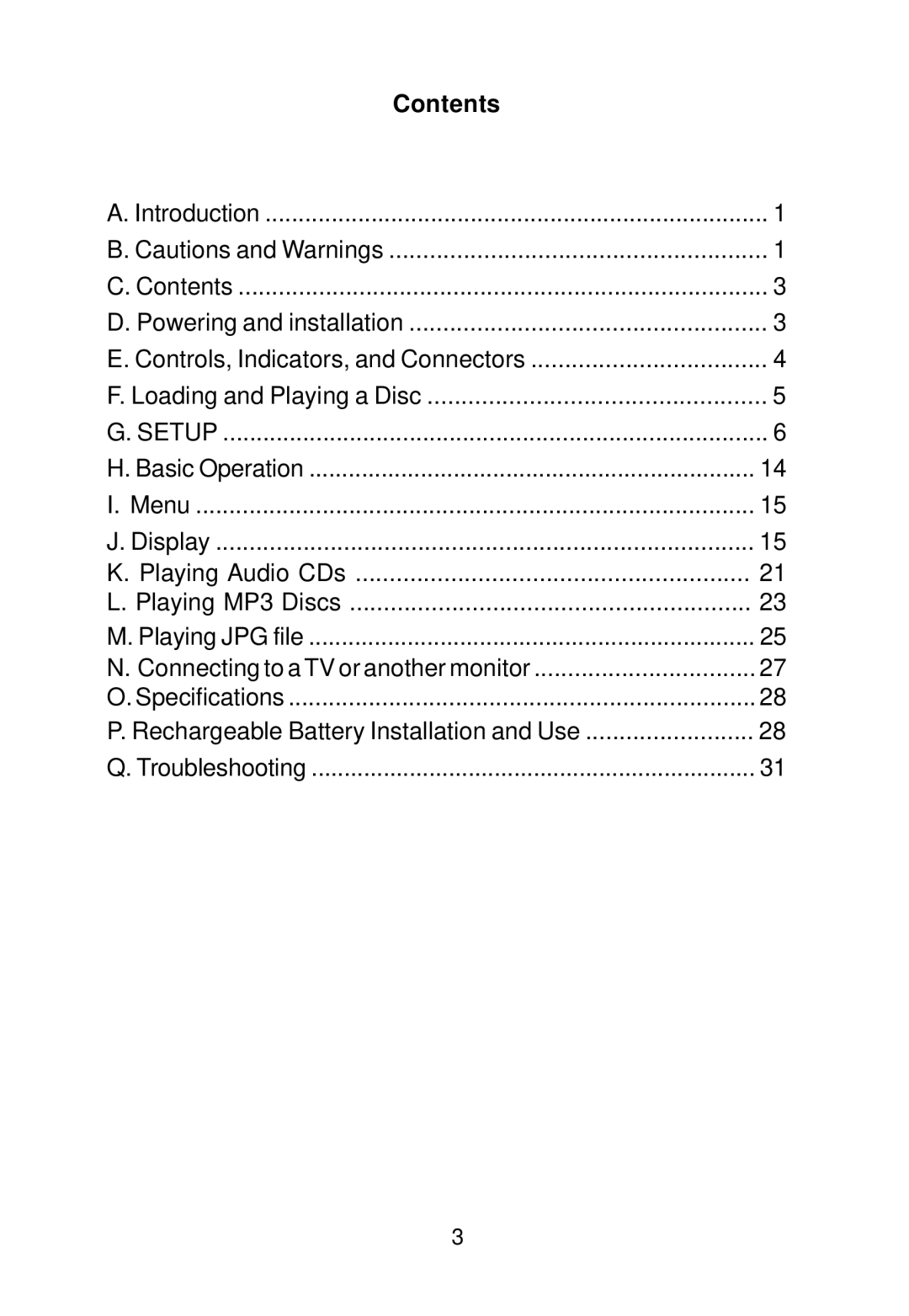 Audiovox D1620 manual Contents 