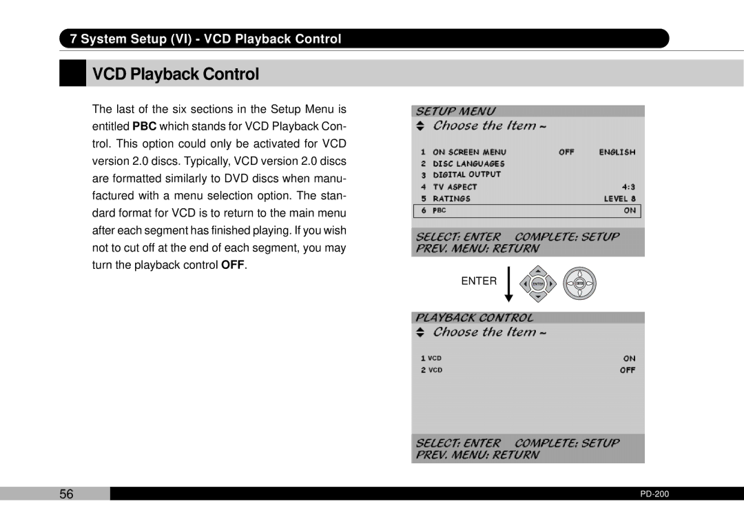 Audiovox D1708PK, PDVDNS owner manual VCD Playback Control 