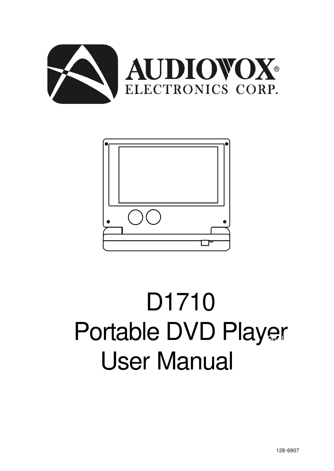 Audiovox user manual D1710 Portable DVD Player 