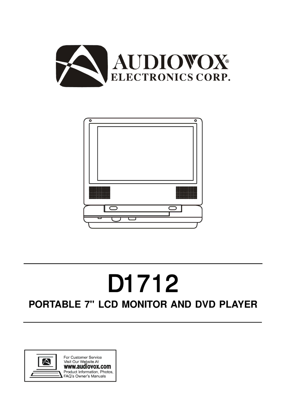 Audiovox D1712 manual 