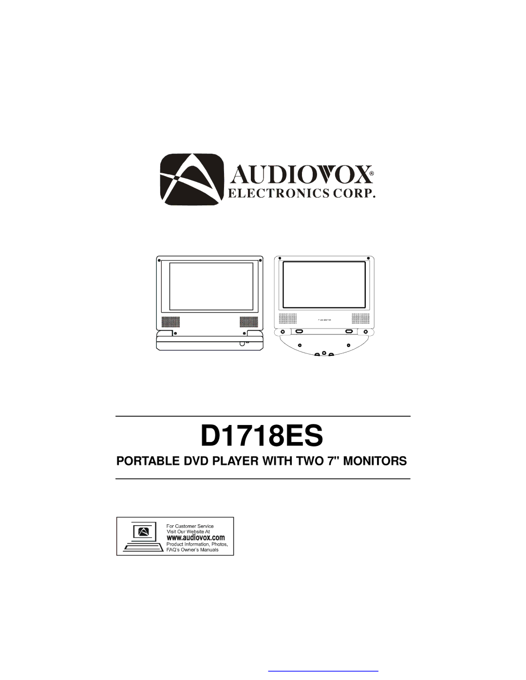 Audiovox D1718ES manual 