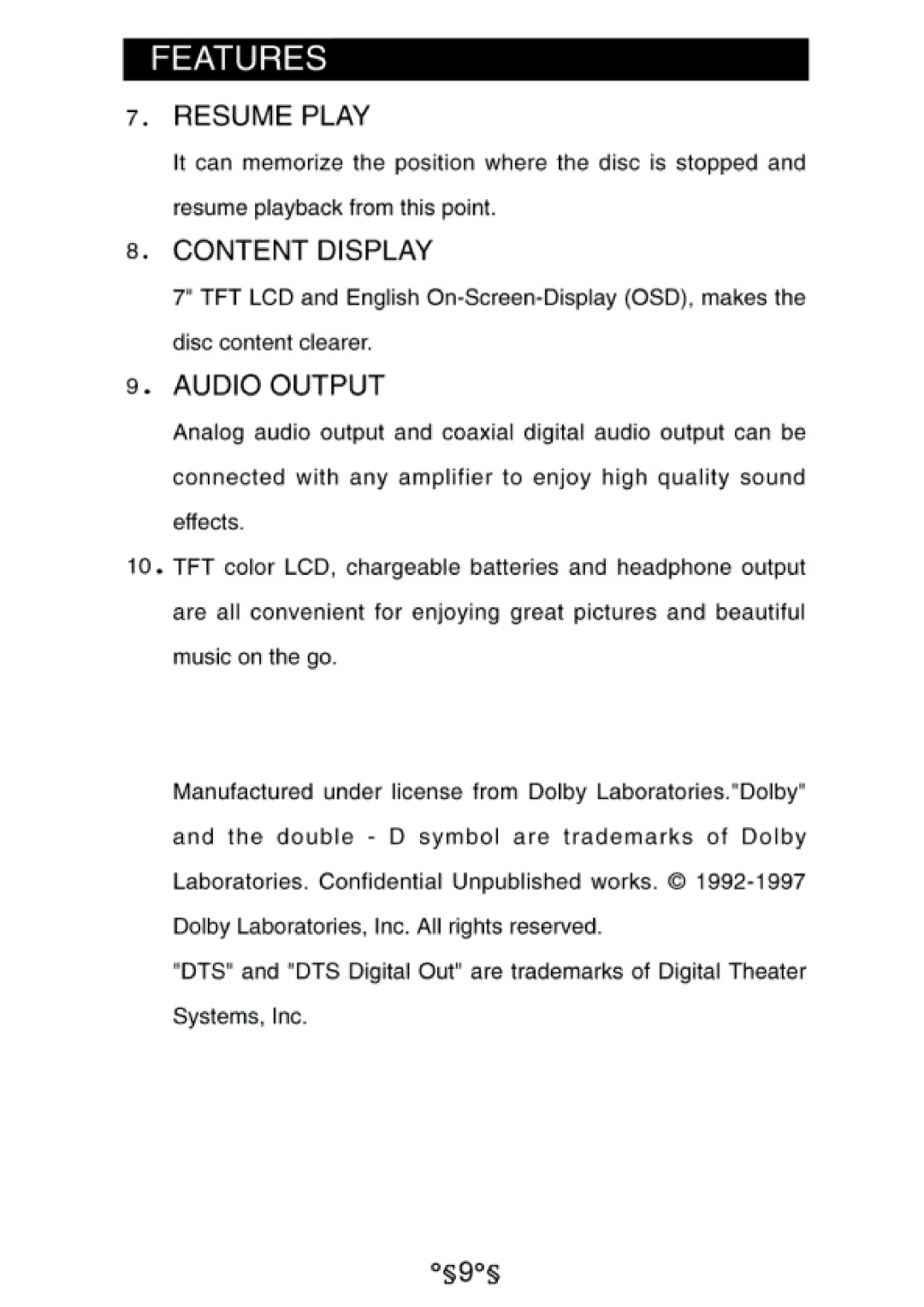 Audiovox D1730 manual 