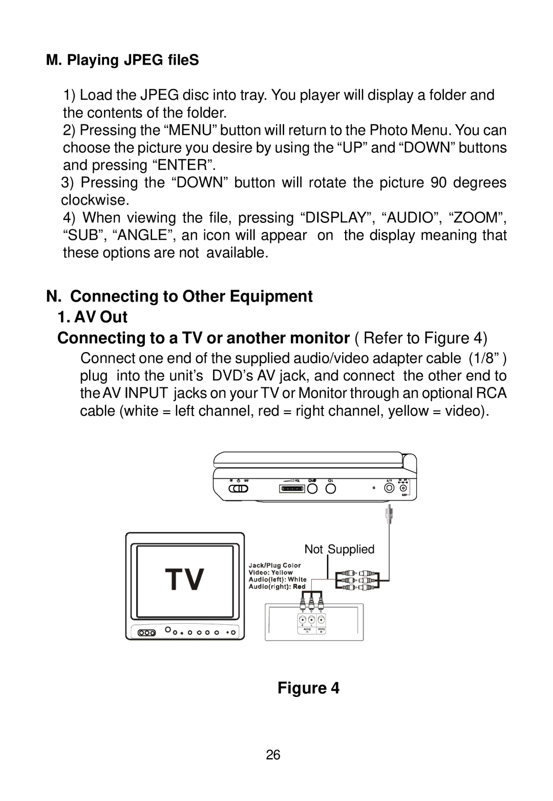 Audiovox D1788 manual Playing Jpeg fileS 