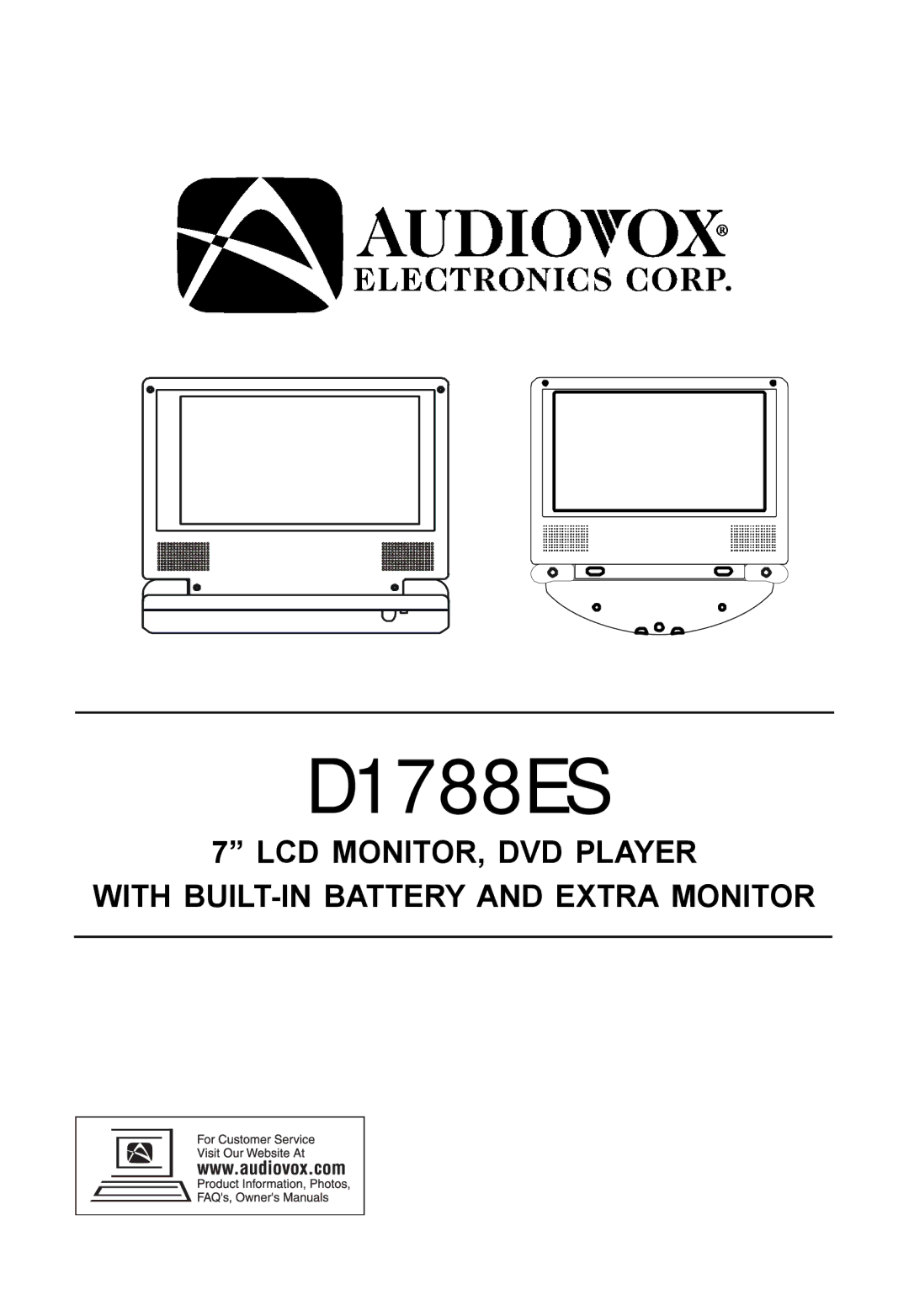 Audiovox D1788ES manual 