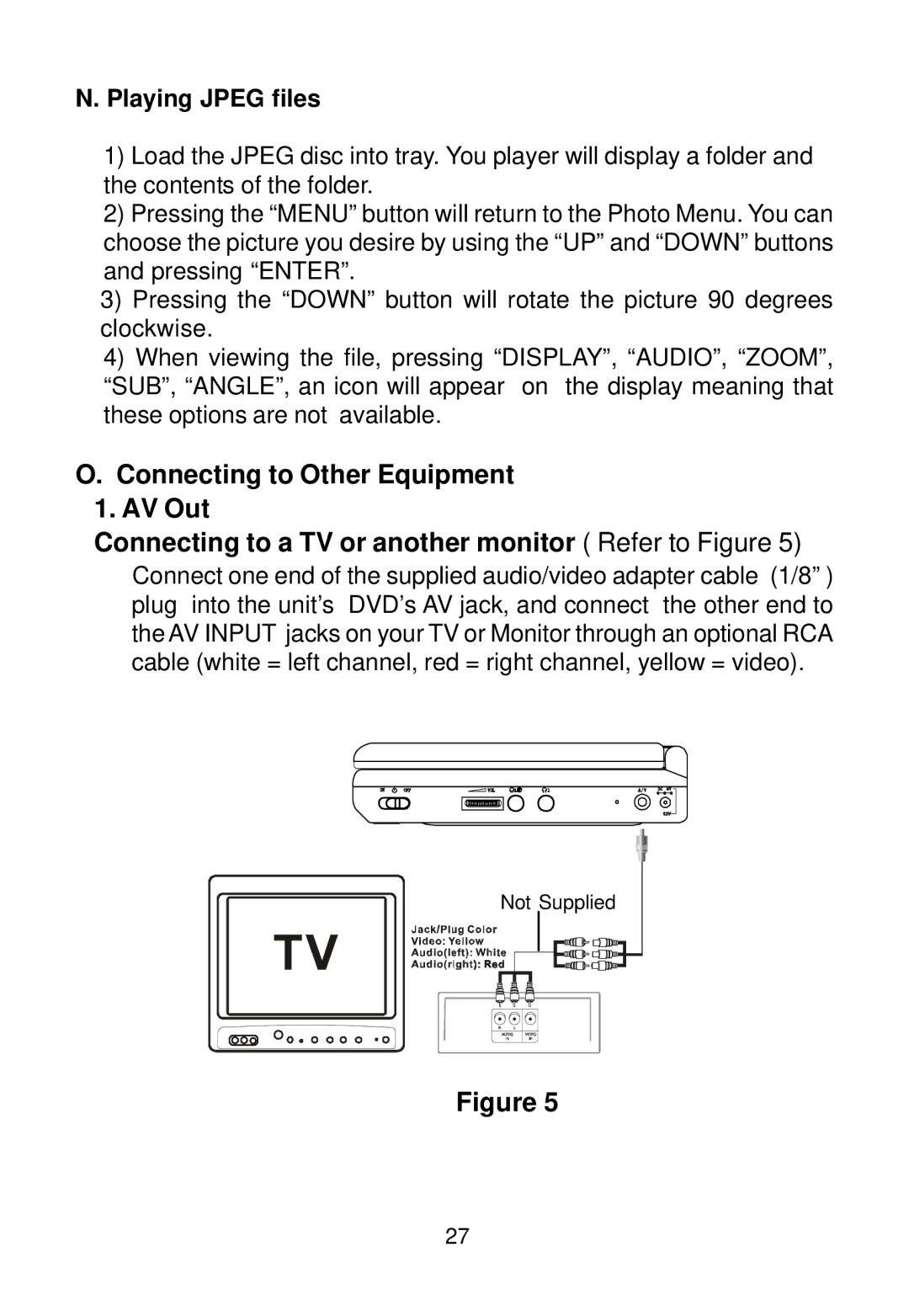 Audiovox D1788PK manual Playing Jpeg files 