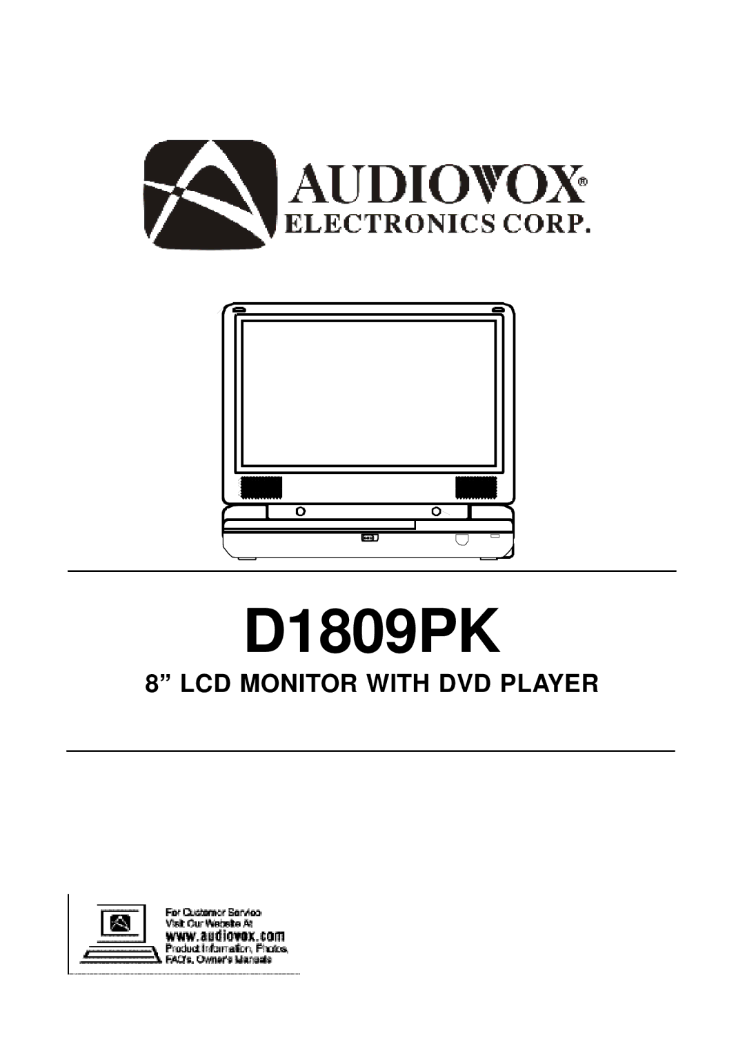 Audiovox D1809PK manual 