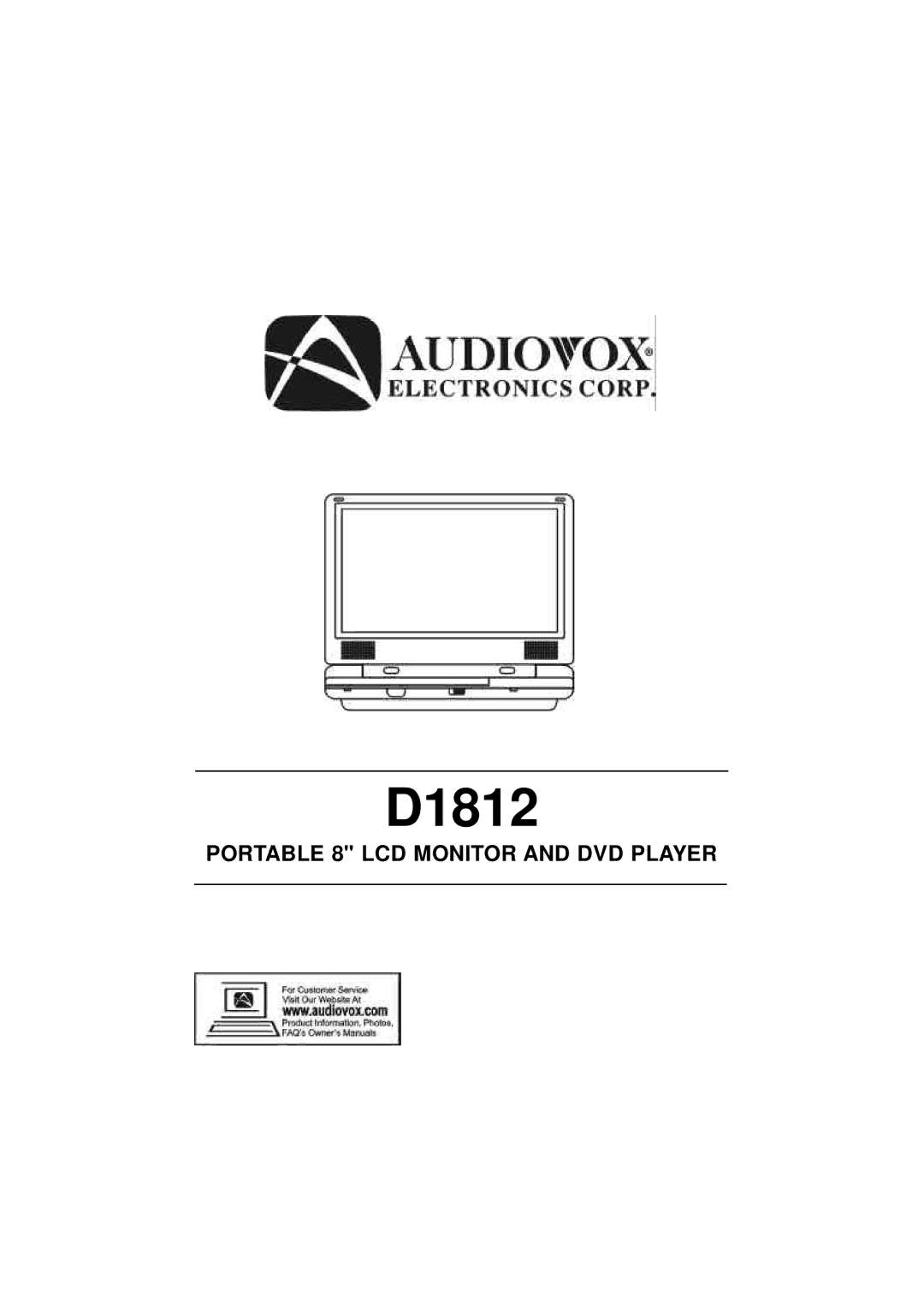 Audiovox D1812 manual 